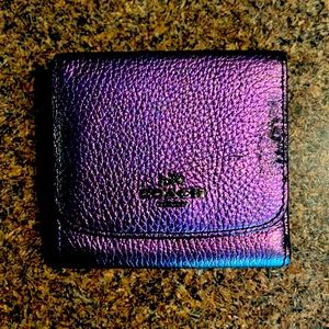 Coach hologram metallic wallet.